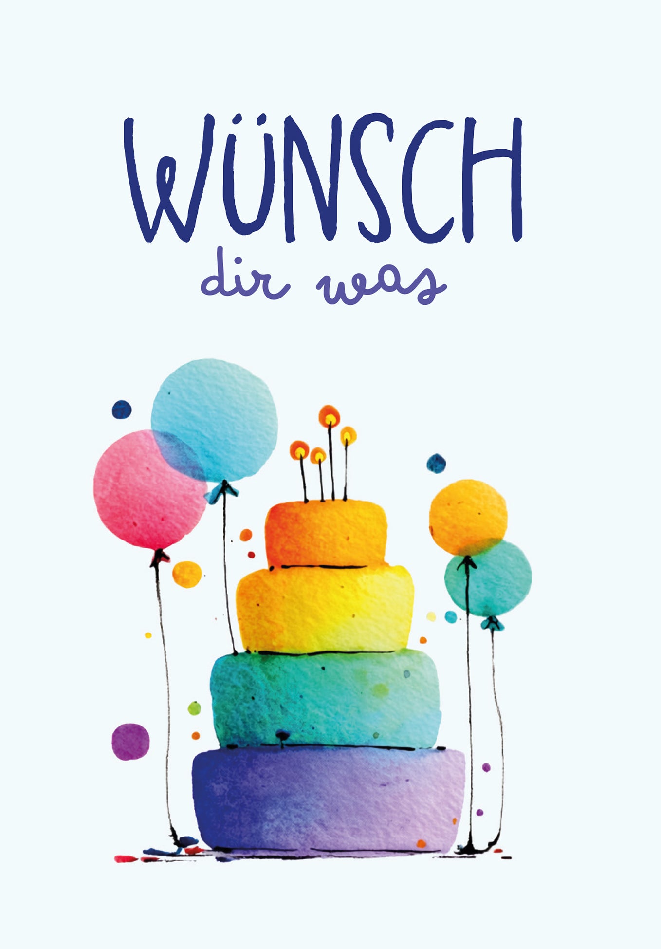 Wünsch dir was - Torte und Ballons Bunt PDF