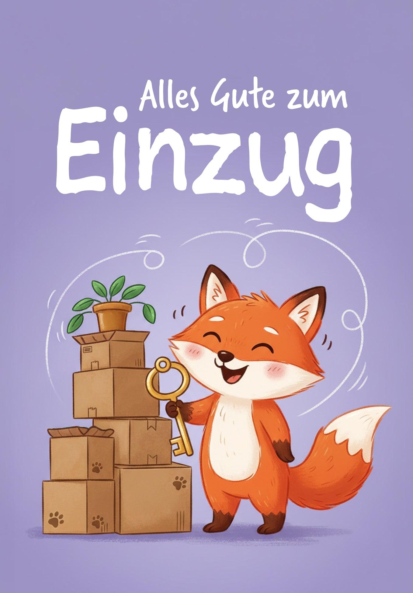 Alles Gute zum Einzug - Fuchs Lila
