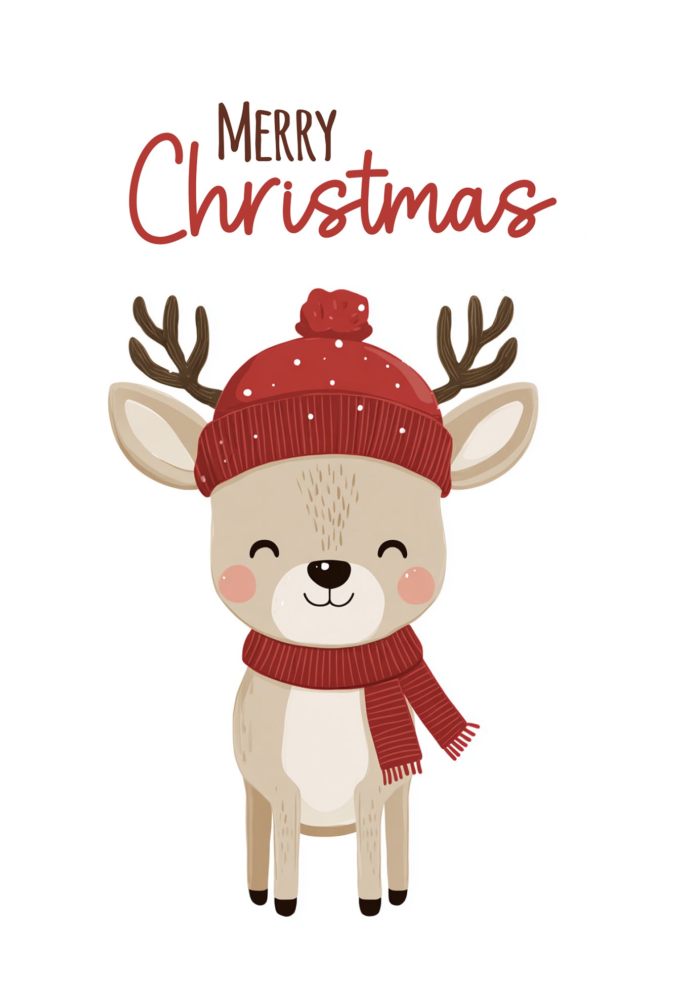 Merry Christmas - Rentier mit Mütze