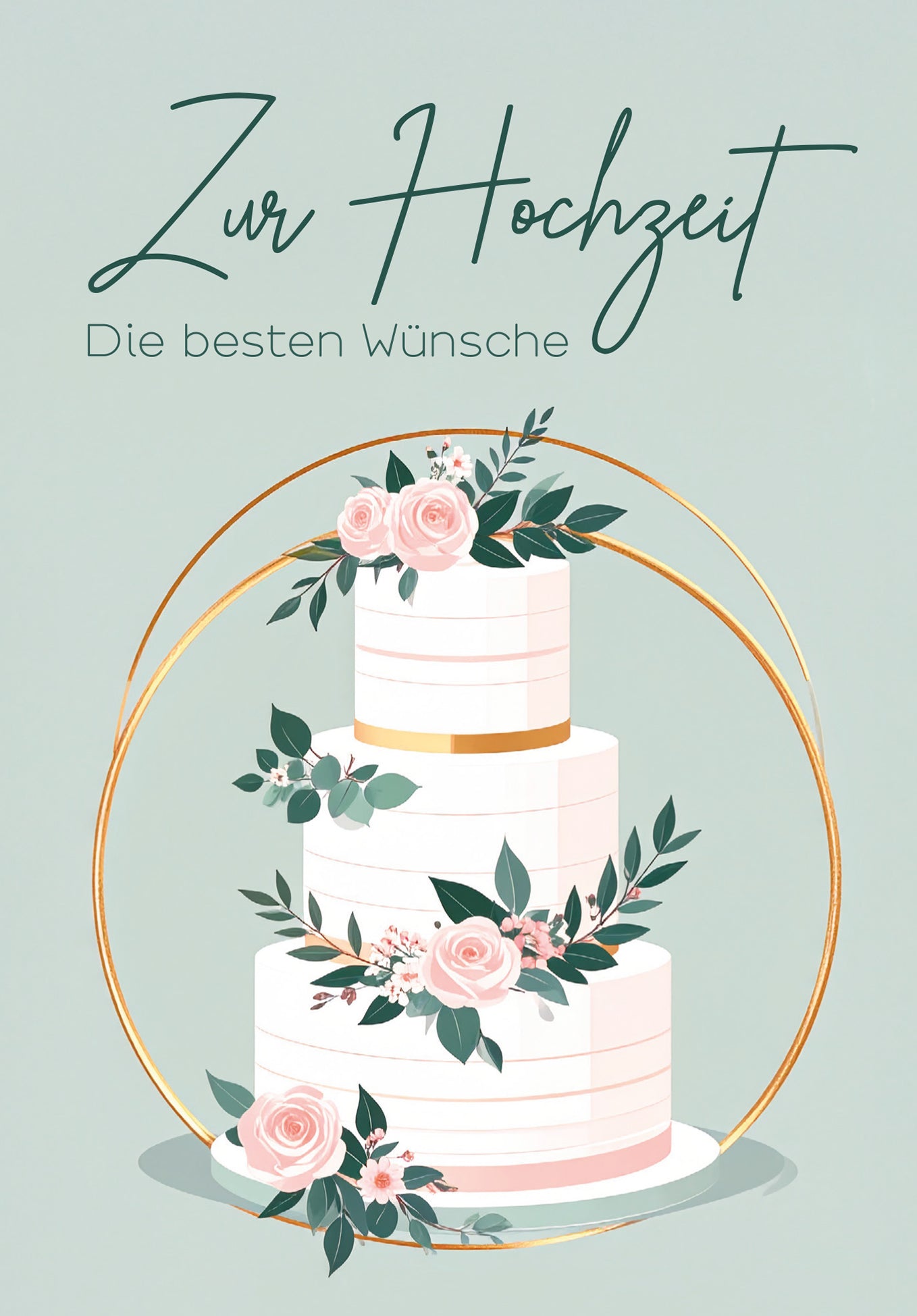 Zur Hochzeit die besten Wünsch - Torte Rosen