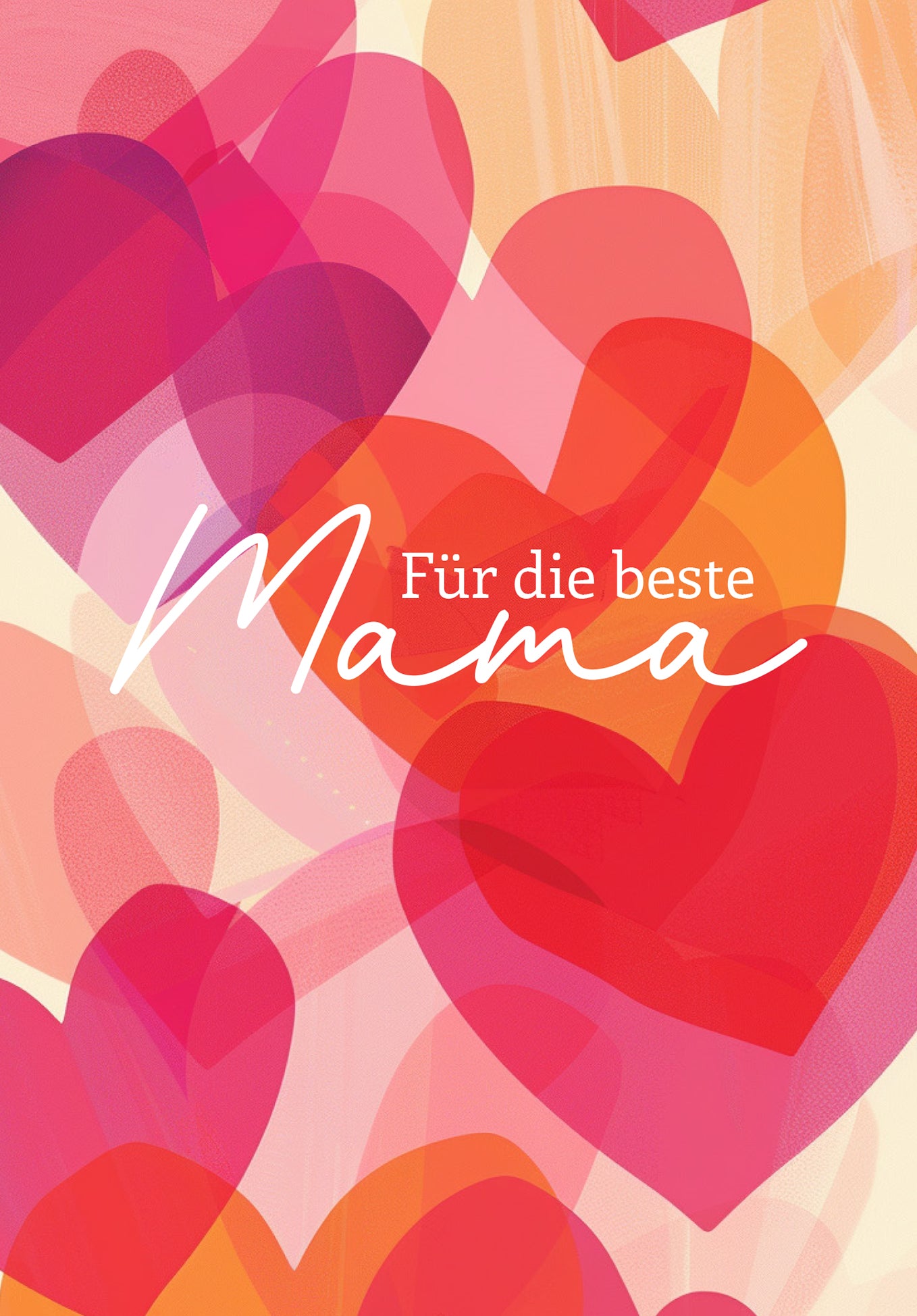 Für die beste Mama - Herzen Pink Orange
