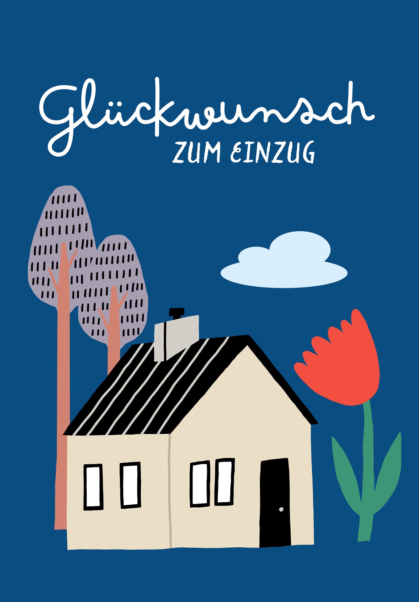 Glückwunsch zum Einzug - Haus Blume Blau
