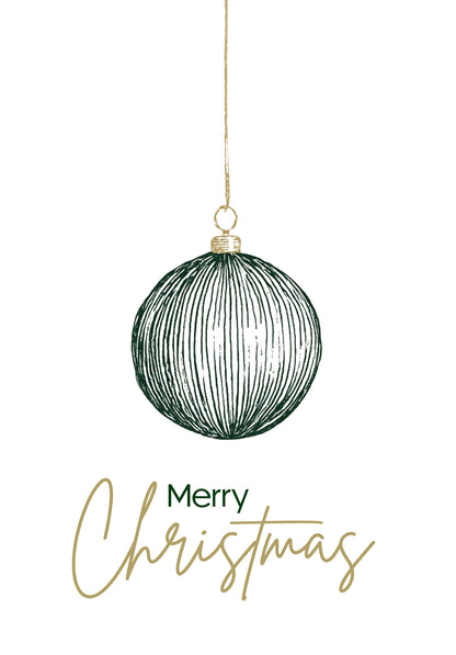 Merry Christmas - Christbaumkugel Grün Gold PDF
