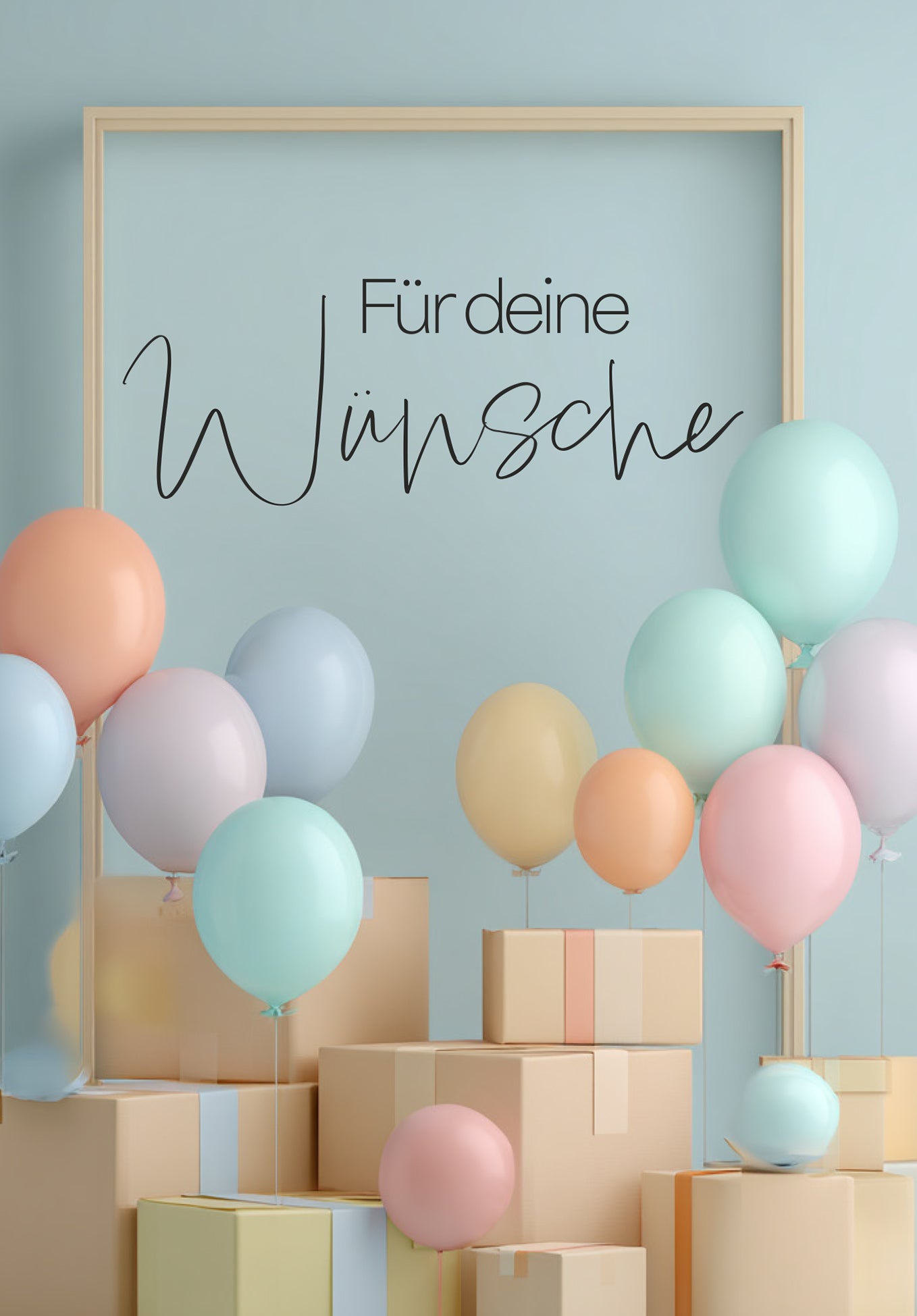 Für deine Wünsche - Kartons und Ballons