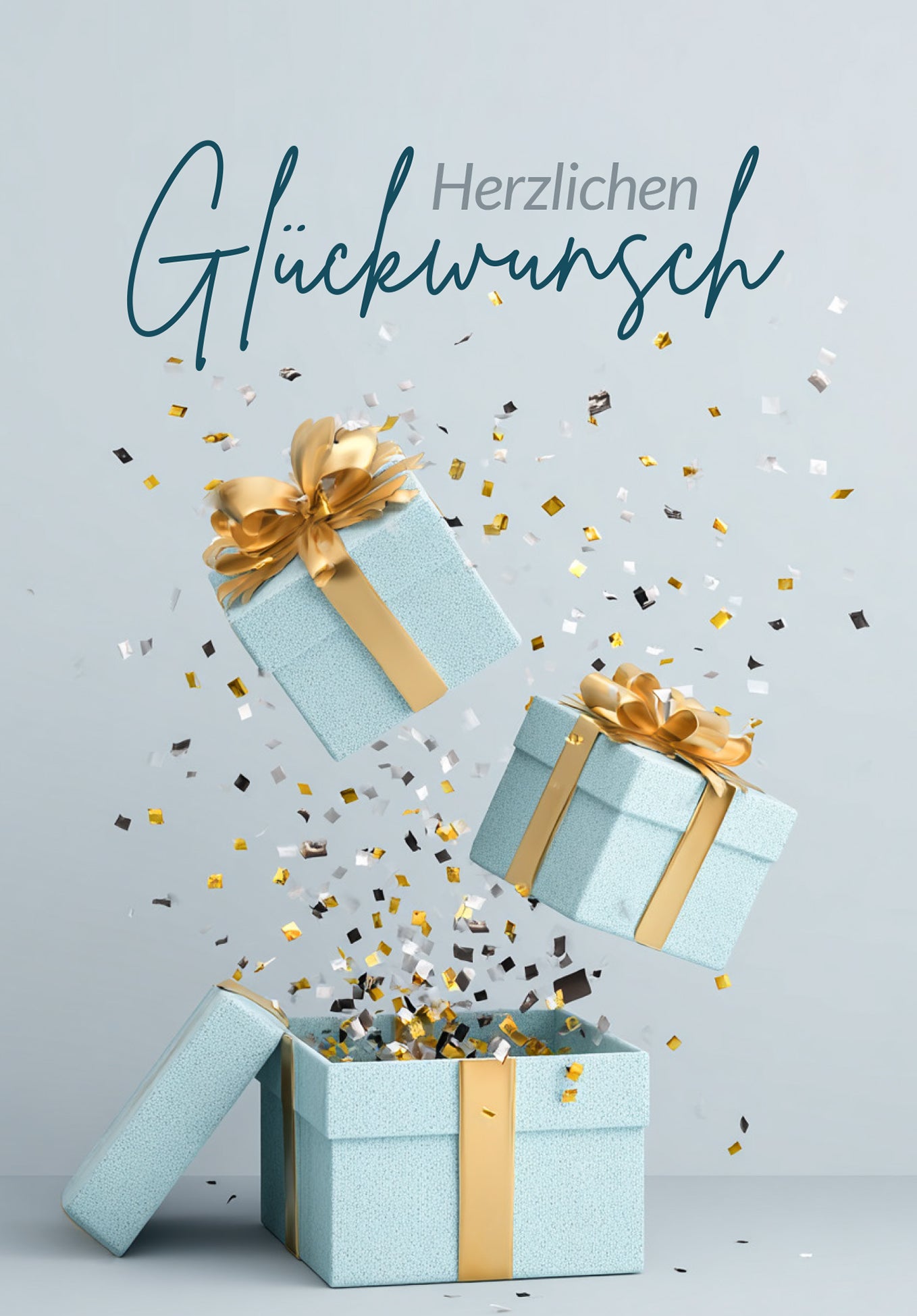 Herzlichen Glückwunsch - Geschenkboxen Blau Gold PDF