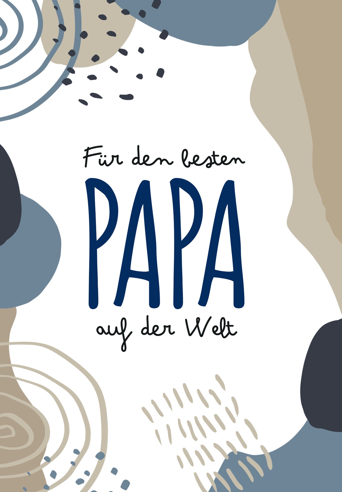 Für den besten Papa auf der Welt - Blau Beige Formen
