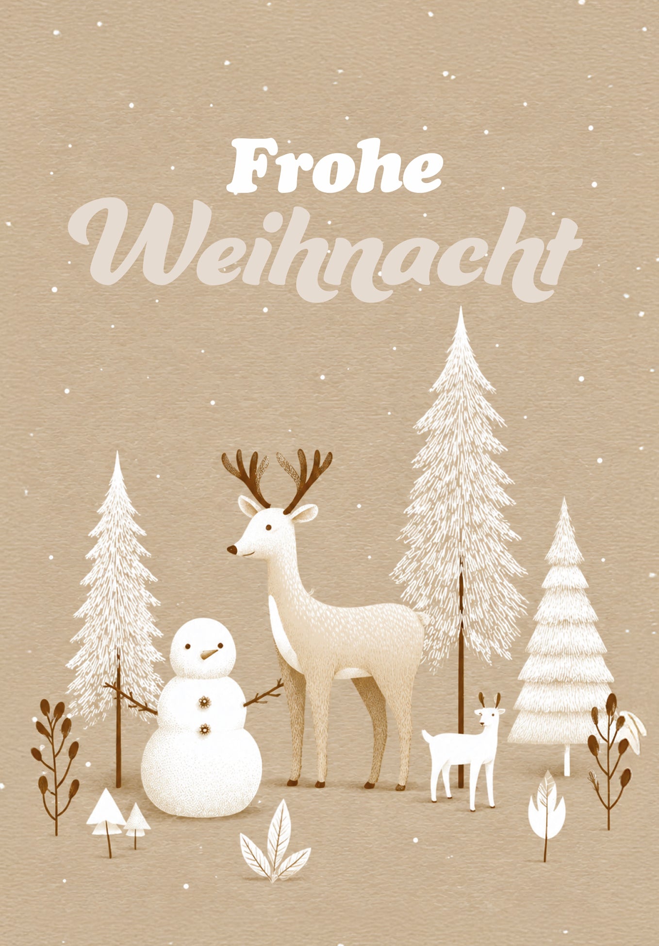 Frohe Weihnacht - Wald Beige