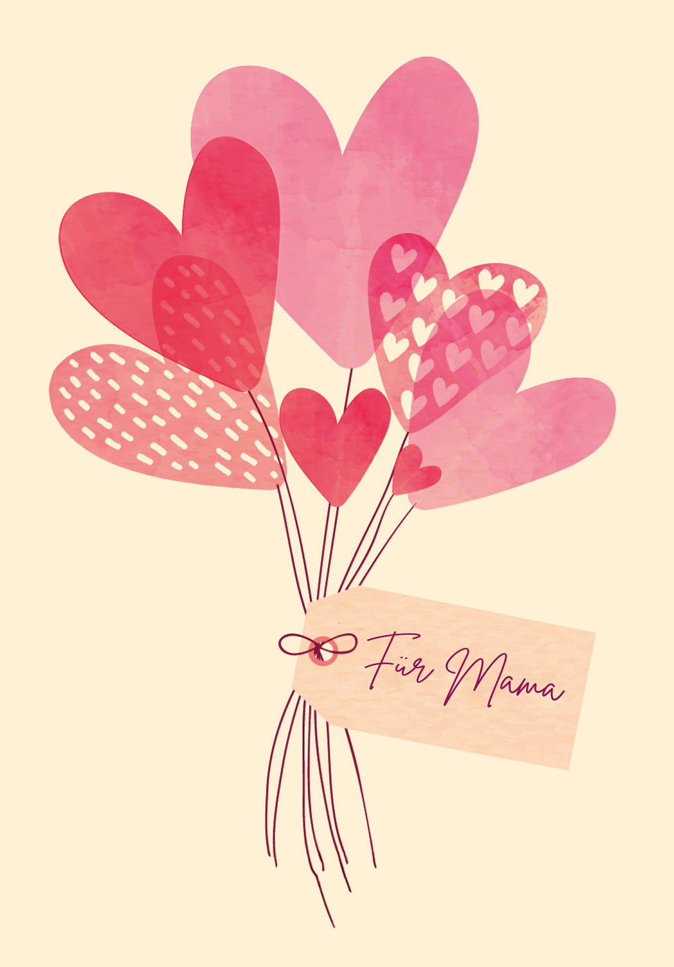 Für Mama - Herzen Pastell
