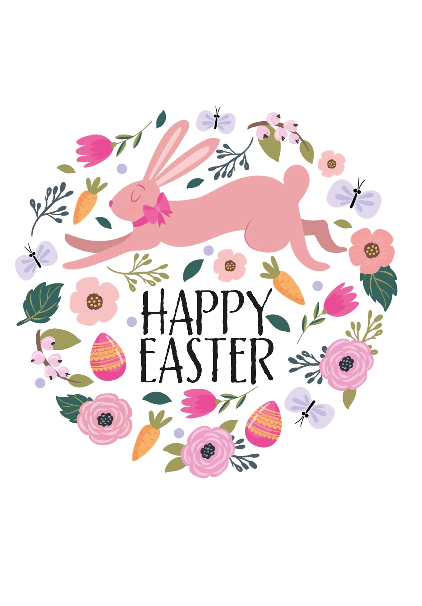 Happy Easter - Hase im Blumenkreis PDF