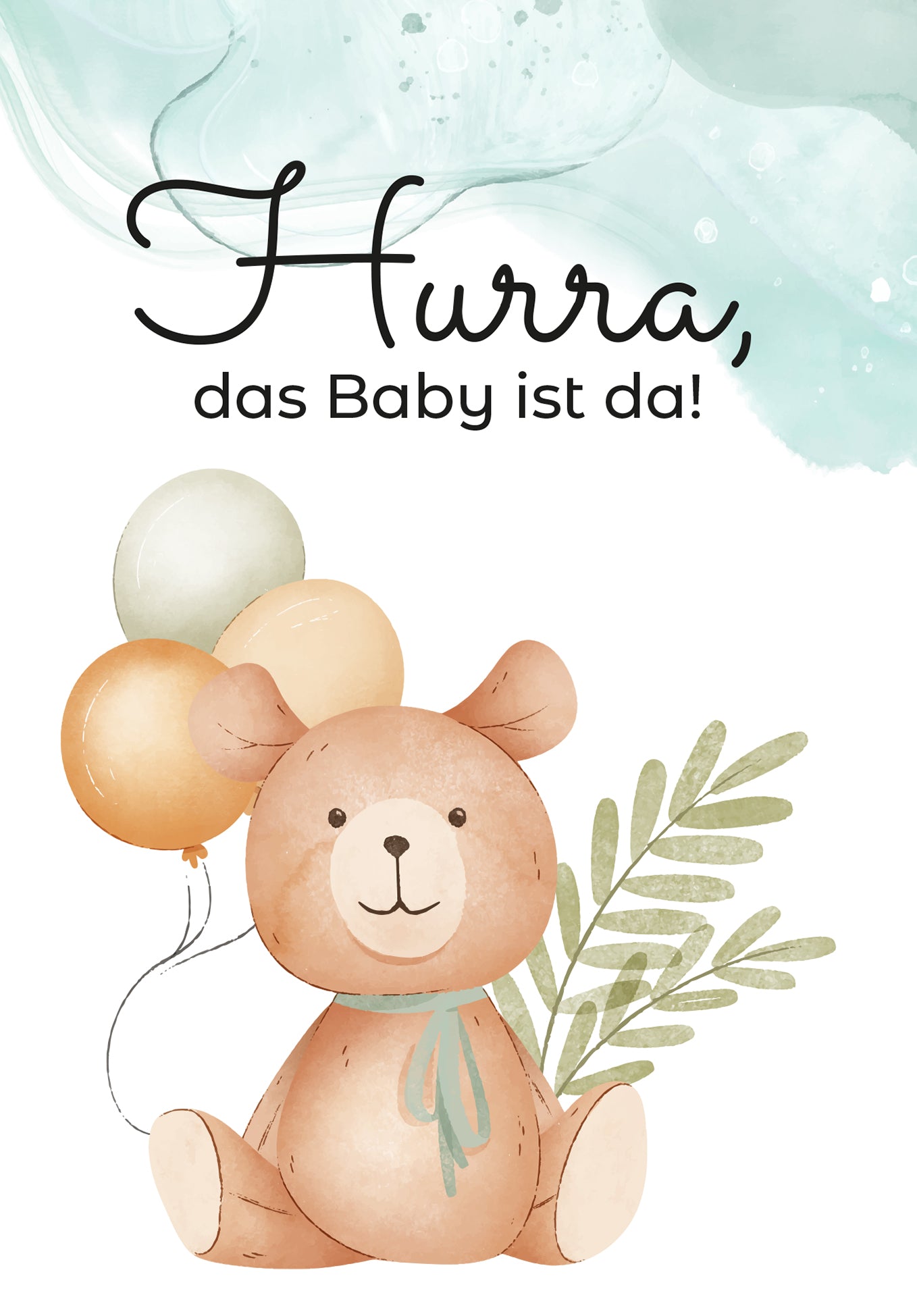Hurra Baby da - Bär Ballons