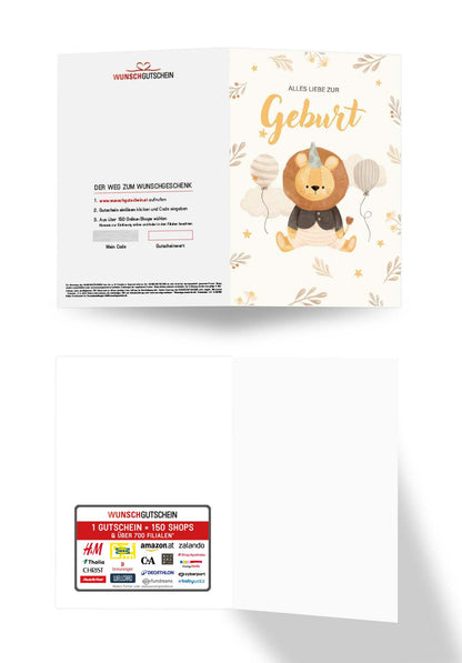 Alles Liebe zur Geburt - Löwe Beige