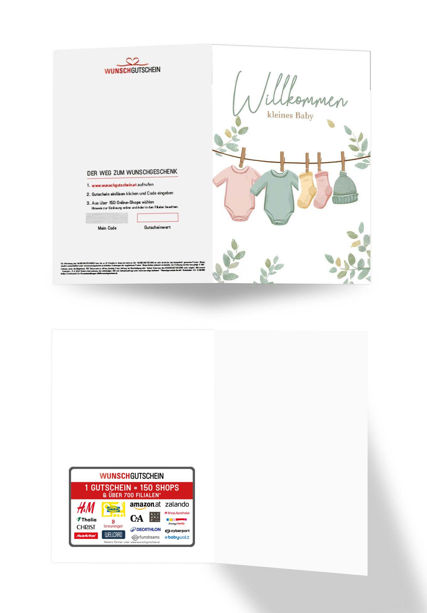 Willkommen kleines Baby - Wäscheleine Grün PDF