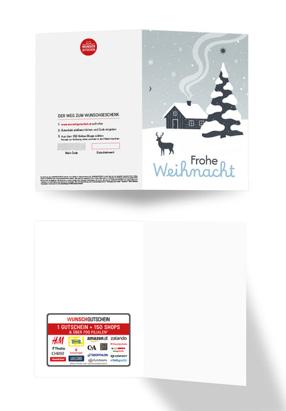 Frohe Weihnachten - Schneelandschaft Blau