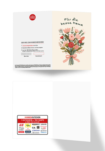 Für die beste Mama - Blumenstrauß Beige