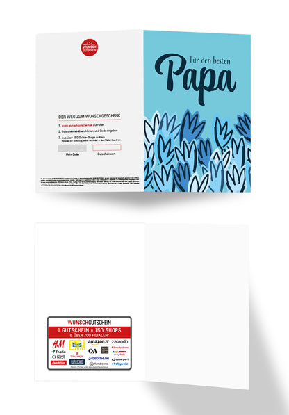 Für den besten Papa - Blumen Blau