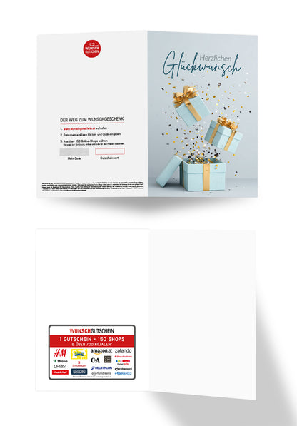 Herzlichen Glückwunsch - Geschenkboxen Blau Gold PDF