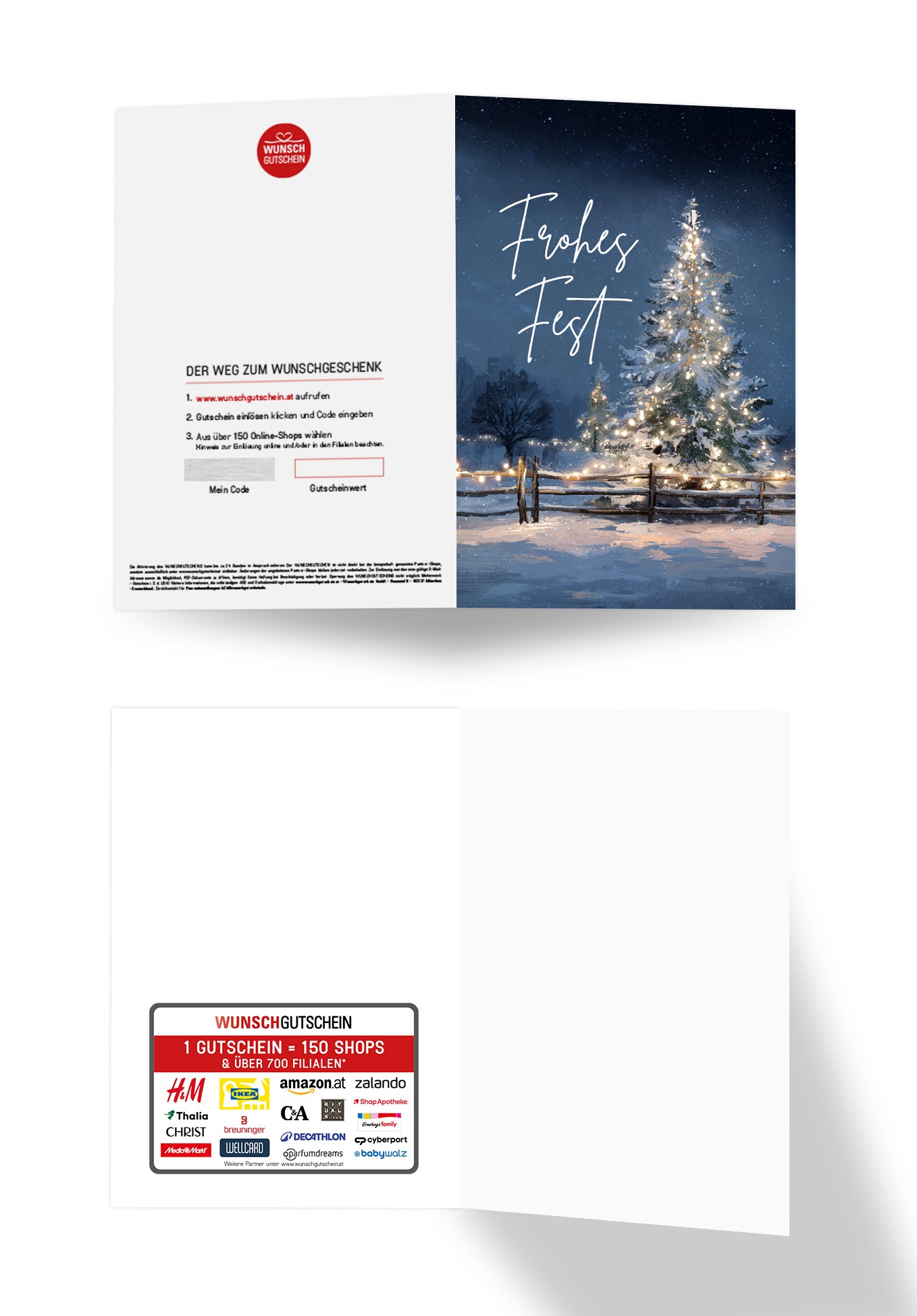 Frohes Fest - Tanne Leuchtend Blau