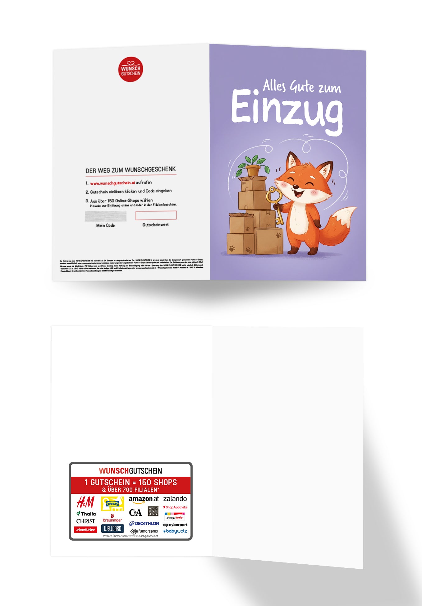 Alles Gute zum Einzug - Fuchs Lila
