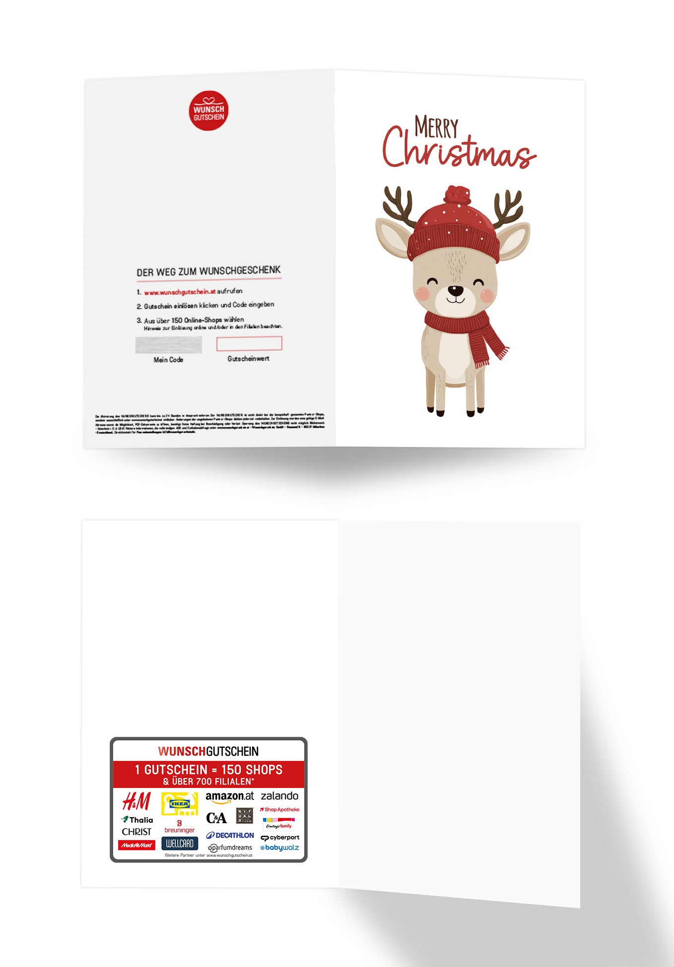 Merry Christmas - Rentier mit Mütze PDF