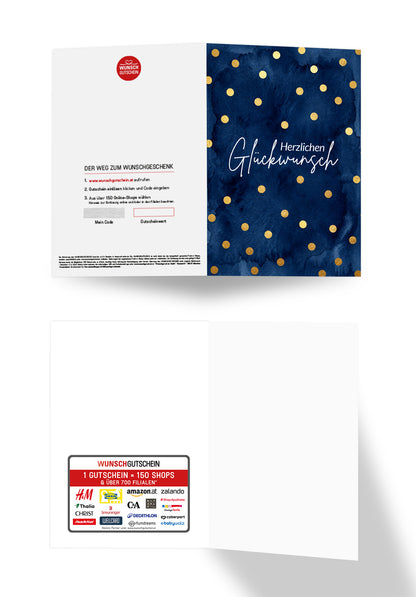 Herzlichen Glückwunsch - Punkte Gold Blau PDF
