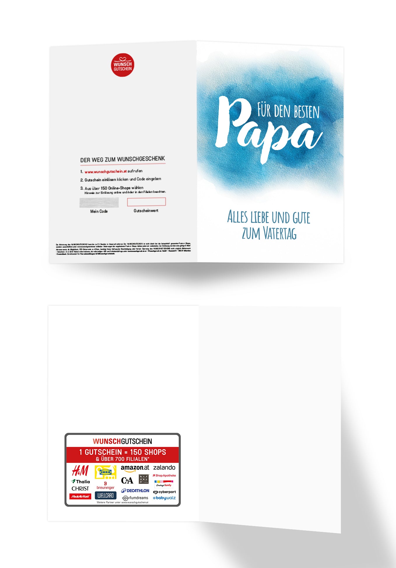 Für den besten Papa - Aquarell Blau