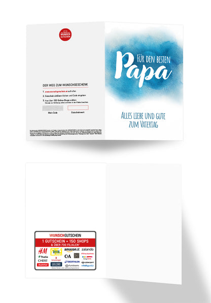 Für den besten Papa - Aquarell Blau