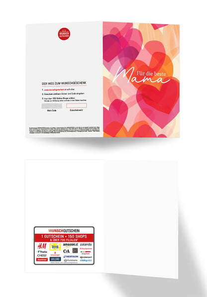 Für die beste Mama - Herzen Pink Orange