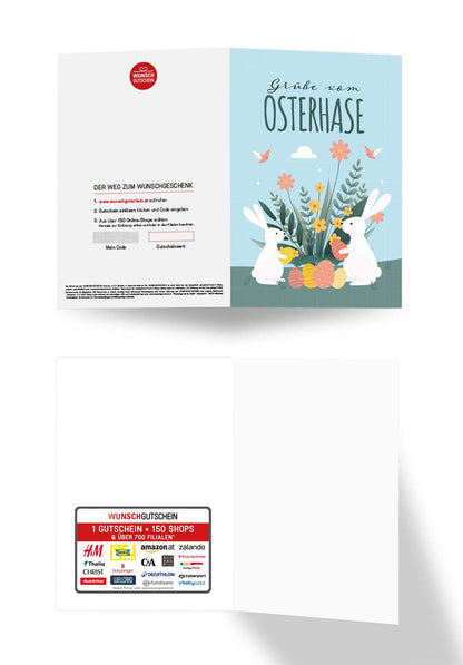 Grüße vom Osterhasen - Hase und Blumen PDF