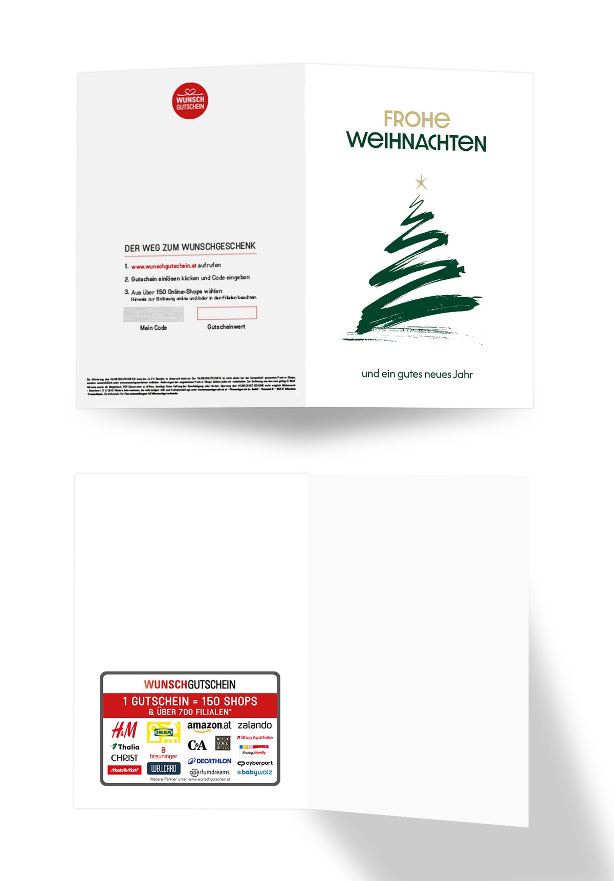 Frohe Weihnachten und ein gutes neues Jahr - Tannenbaum Minimalistisch