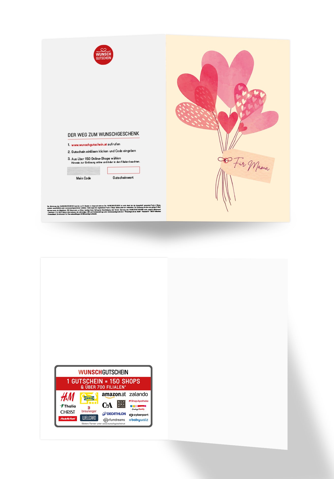 Für Mama - Herzen Pastell