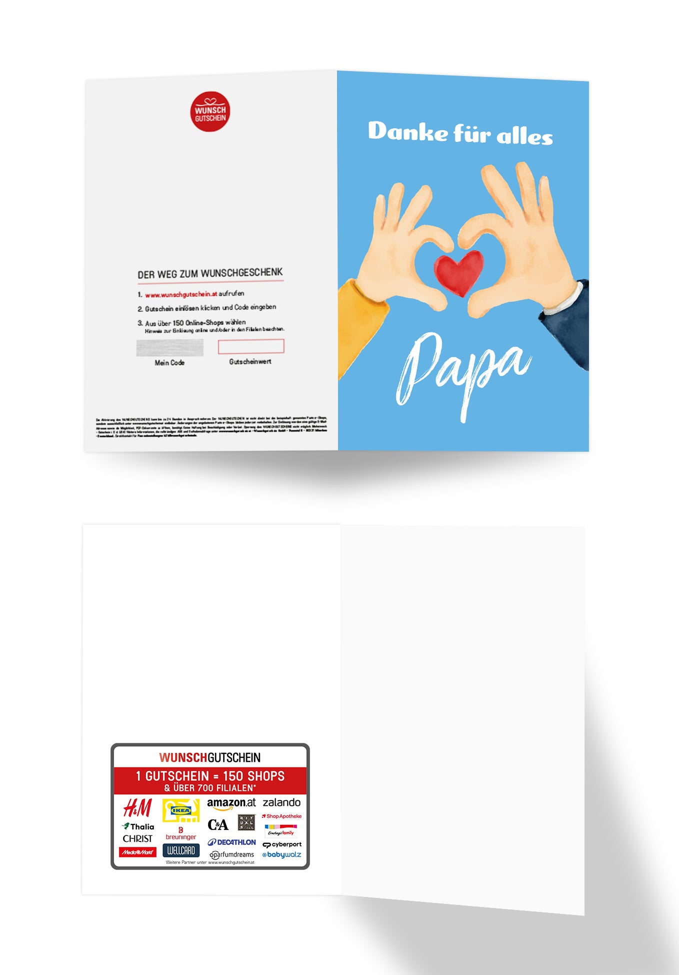 Danke für alles Papa - Hände mit Herz