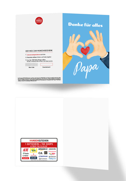 Danke für alles Papa - Hände mit Herz