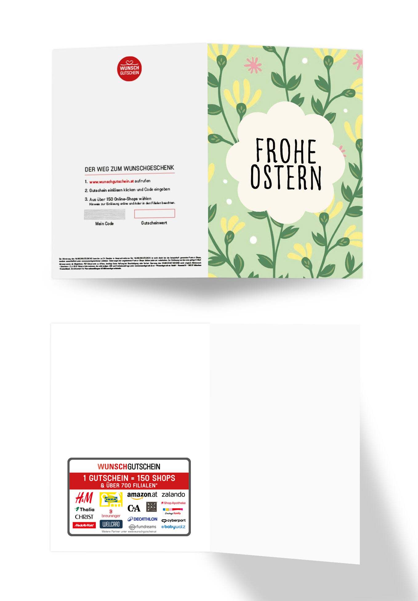 Frohe Ostern - Blumenmuster Grün