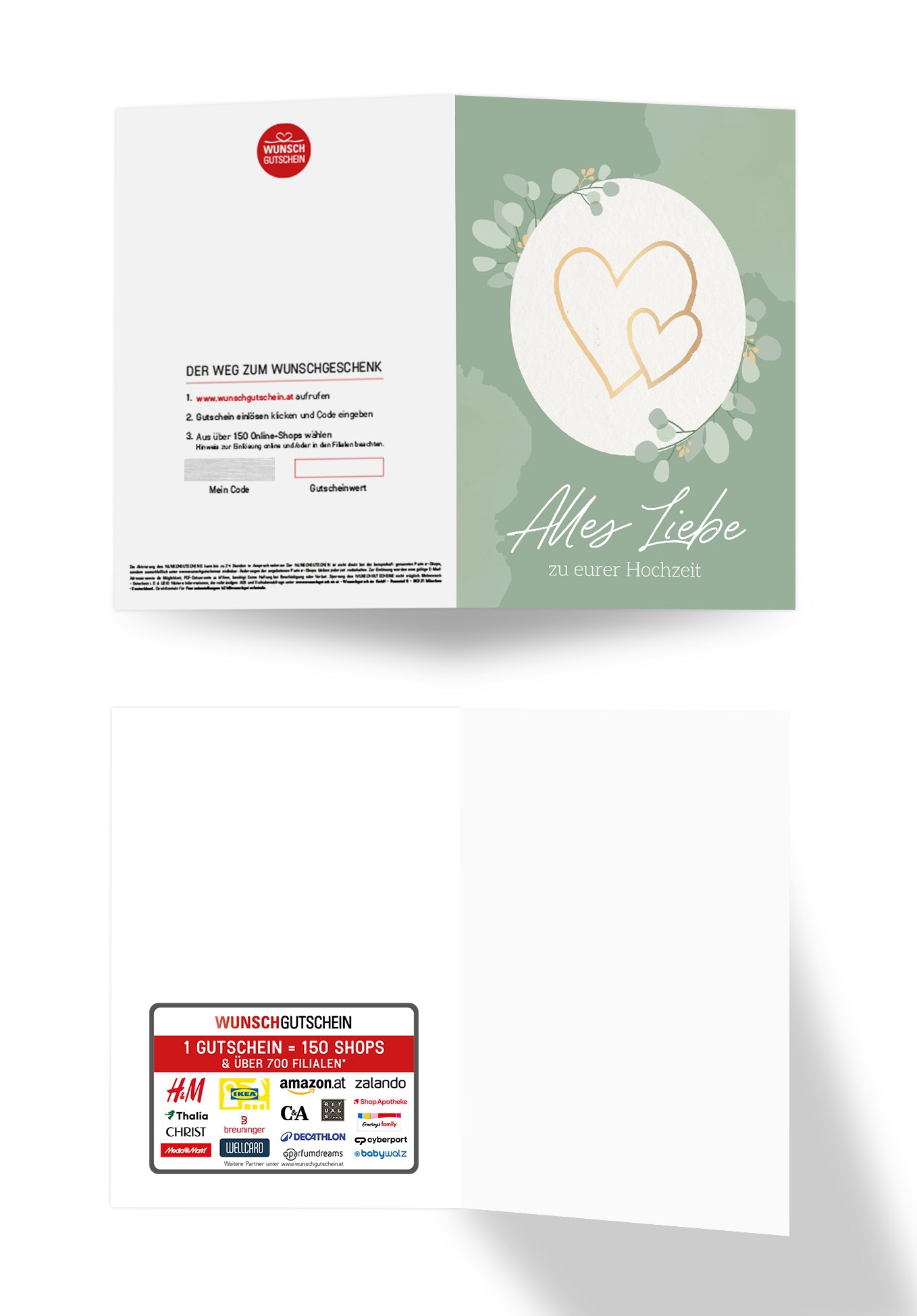 Alles Liebe zu eurer Hochzeit - Herzen Gold
