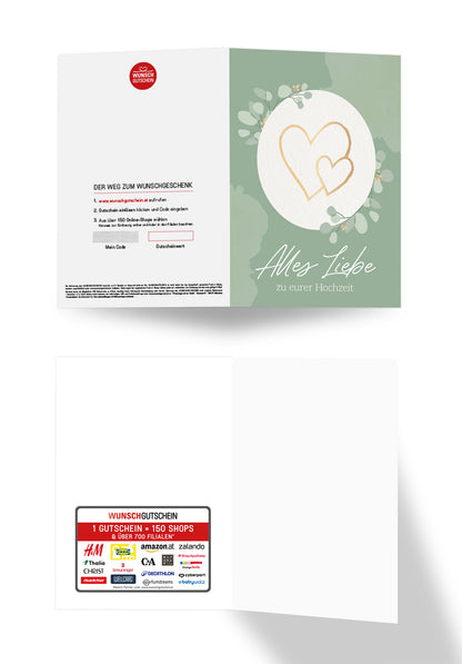 Alles Liebe zu eurer Hochzeit - Herzen Gold