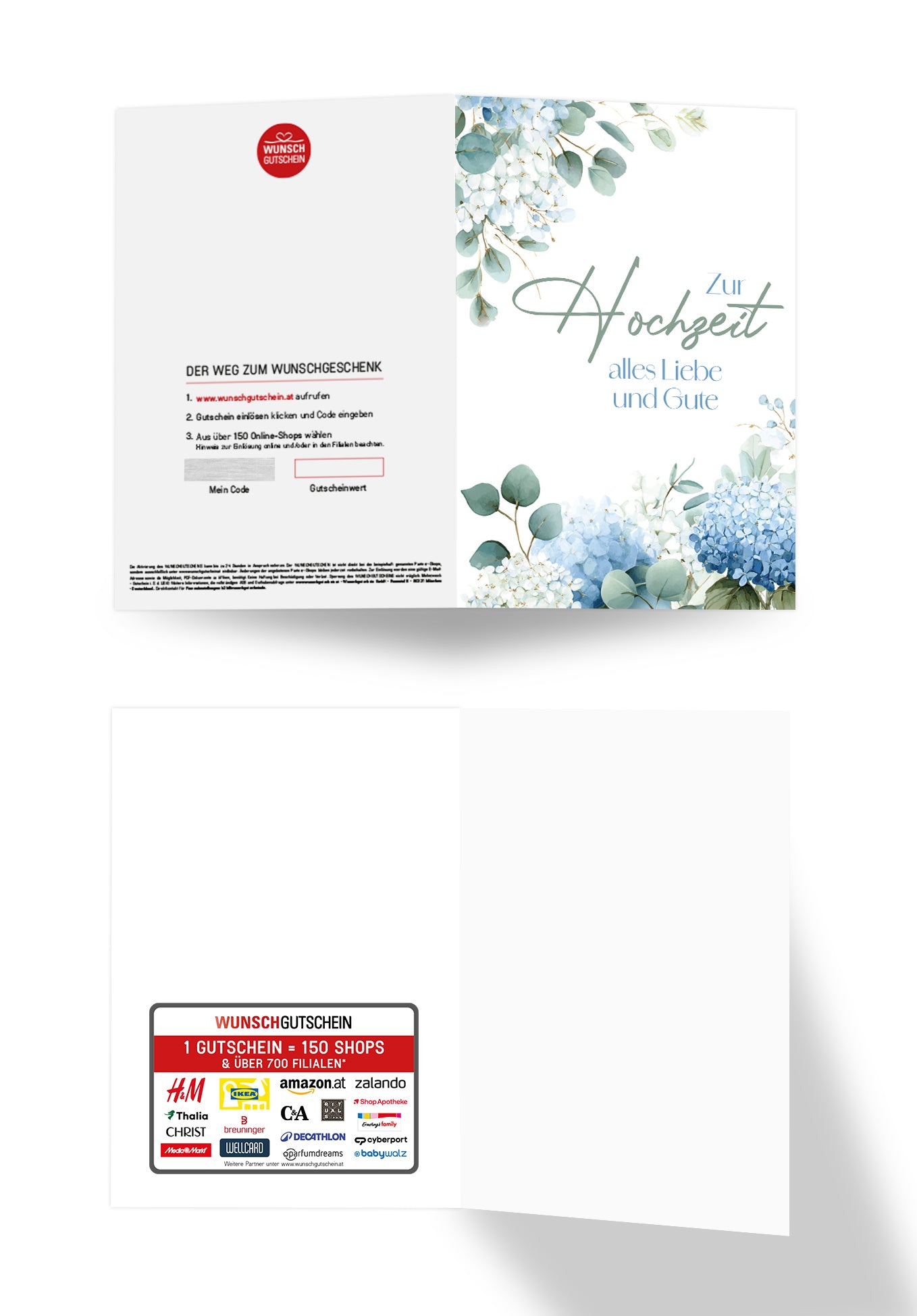 Zur Hochzeit alles Liebe und Gute - Hortensien Blau