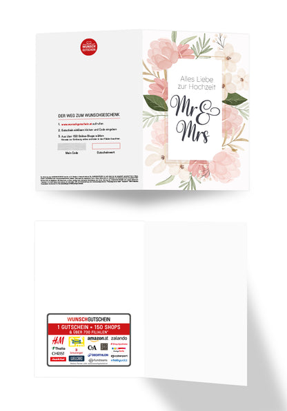 Alles Liebe zur Hochzeit Mr & Mrs - Blumen Rosa PDF