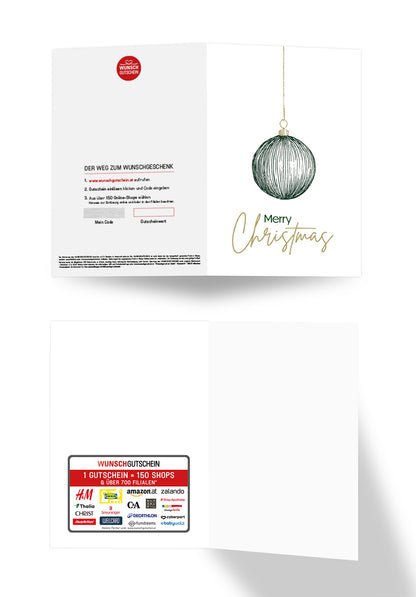 Merry Christmas - Christbaumkugel Grün Gold PDF