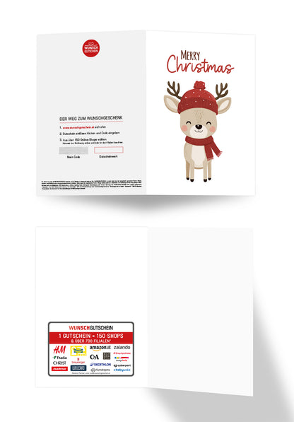 Merry Christmas - Rentier mit Mütze