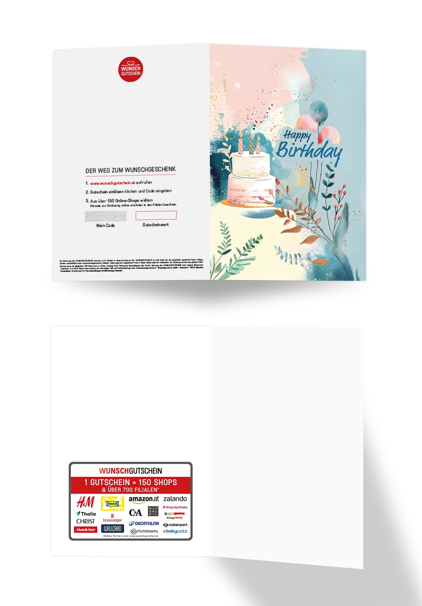 Happy Birthday - Torte und Ballons Blau PDF