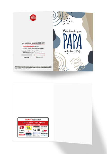 Für den besten Papa auf der Welt - Blau Beige Formen