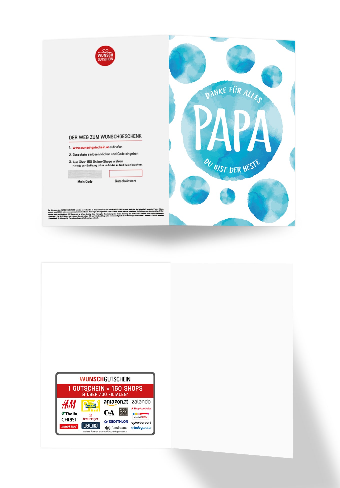 Danke für alles Papa - Aquarell Kreise Blau