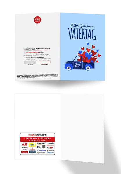 Alles Gute zum Vatertag - Laster Herzen Blau