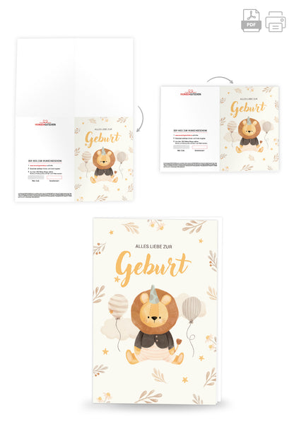 Alles Liebe zur Geburt - Löwe Beige