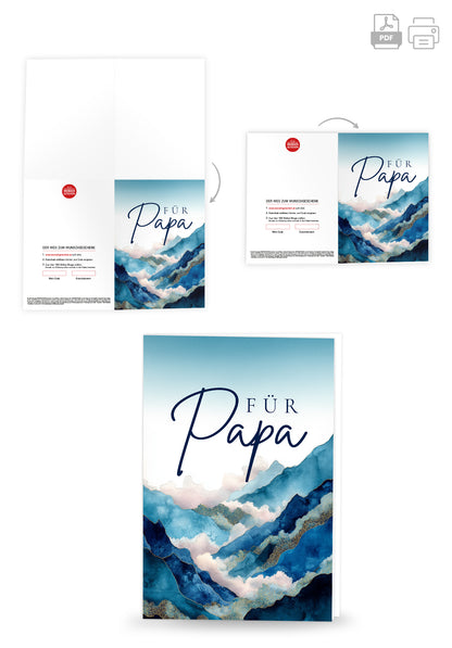 Für Papa - Berge Blau PDF