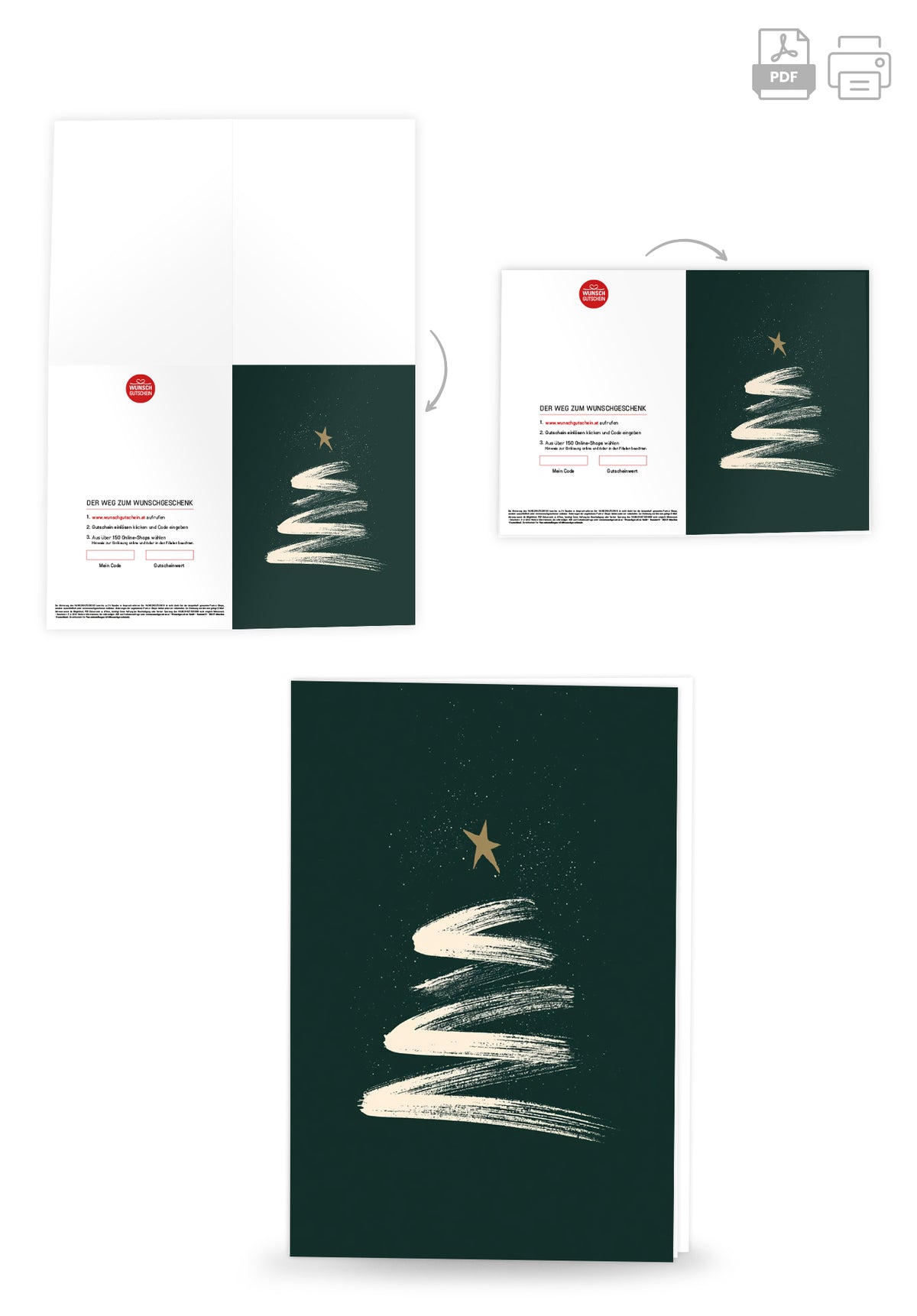 Weihnachtsbaum - Dunkelgrün Minimalistisch