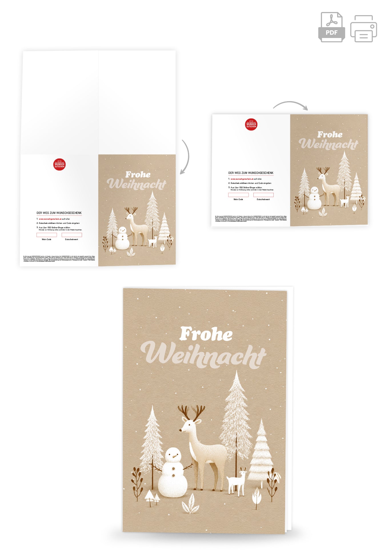 Frohe Weihnacht - Wald Beige