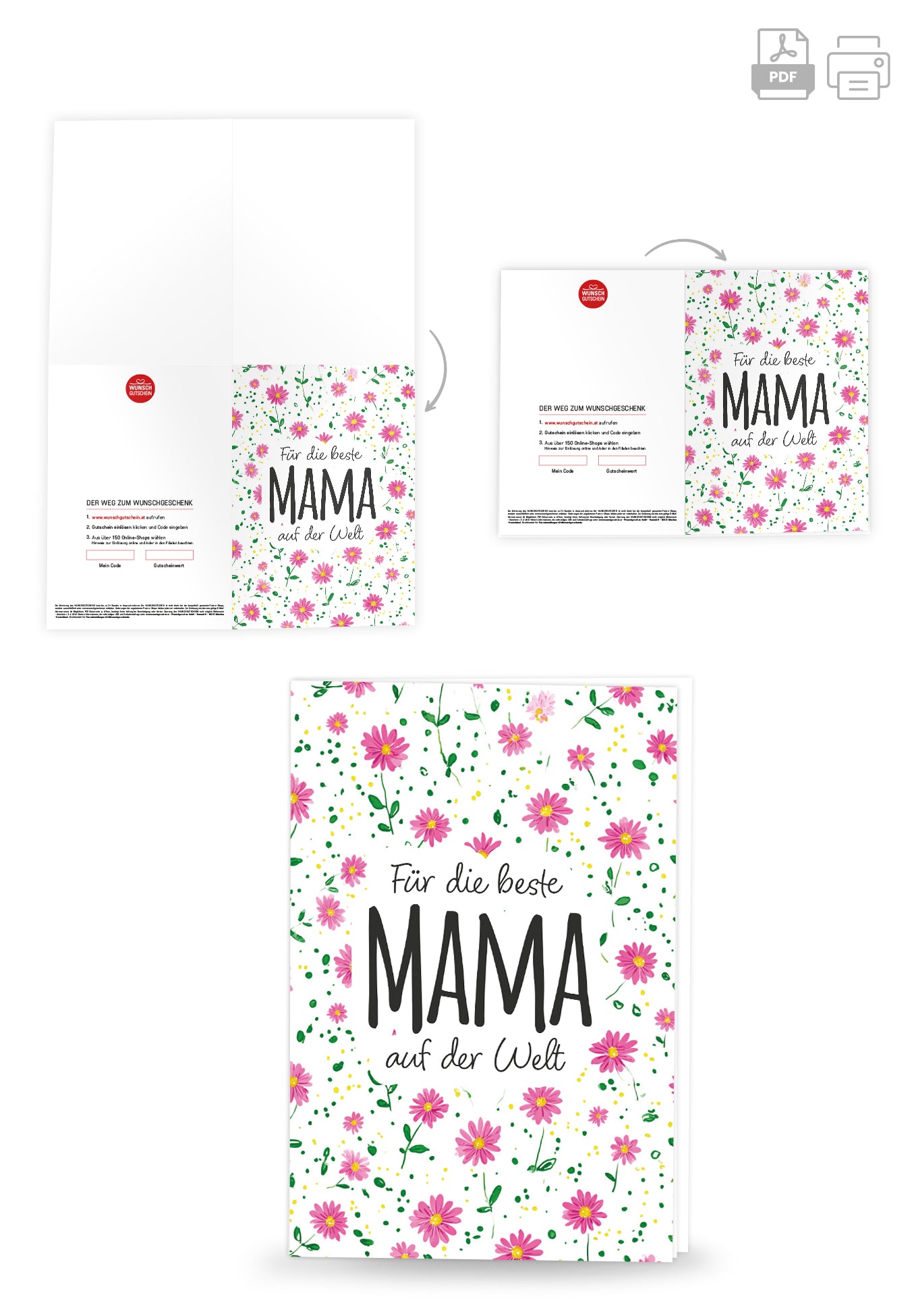 Für die beste Mama auf der Welt - Blumenmuster