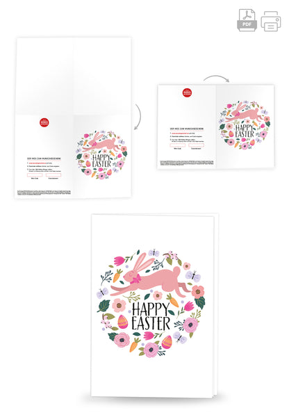 Happy Easter - Hase im Blumenkreis PDF