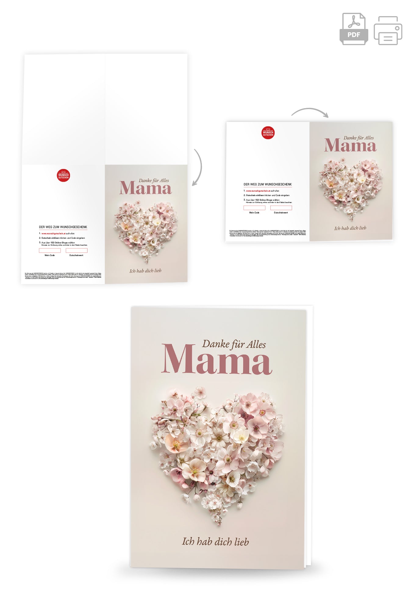 Danke für Alles Mama - Blumenherz